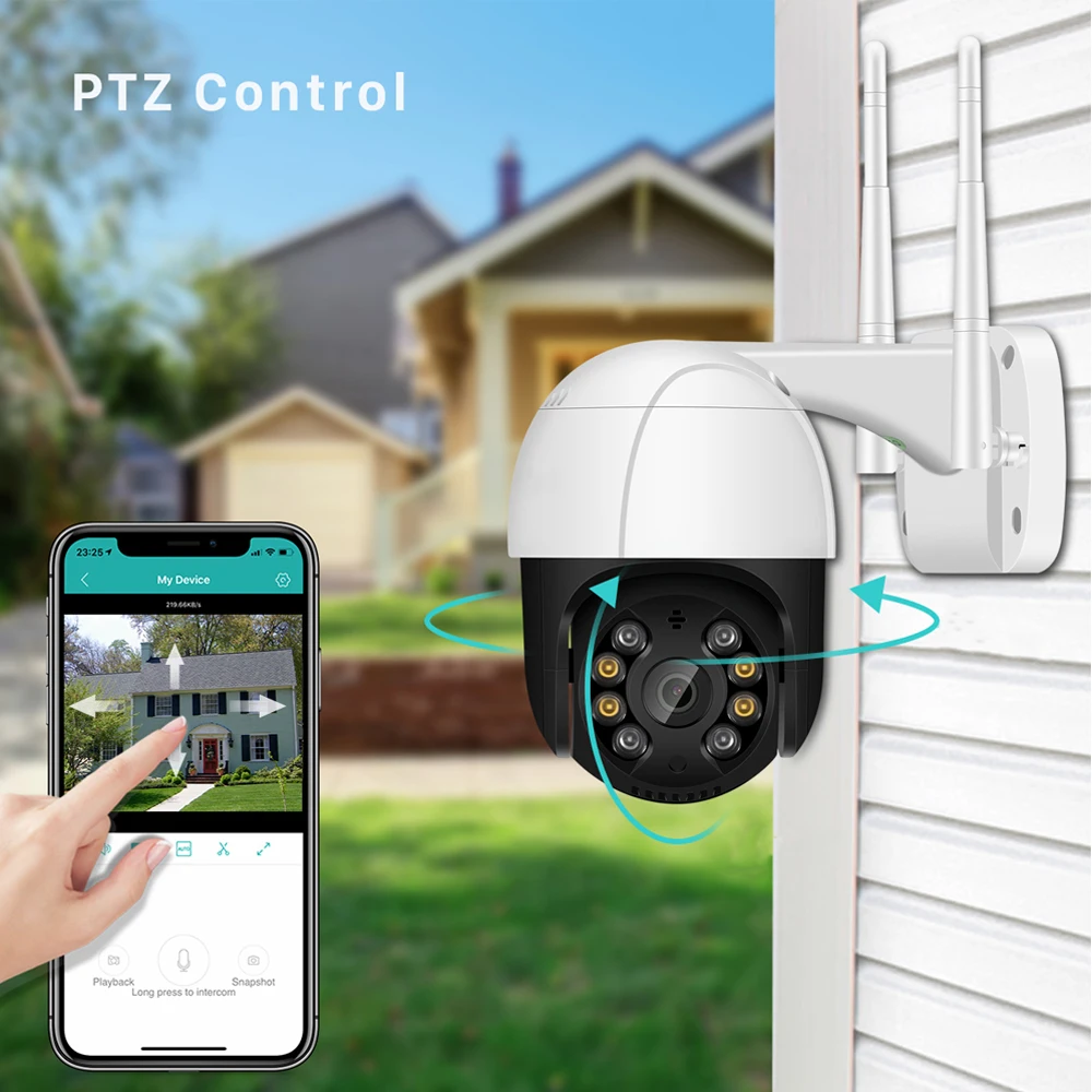 

1080P PTZ Wifi IP Camera Outdoor 4X Digital Zoom AI Human Detect Wireless Camera H.265 P2P ONVIF Audio 2MP Security CCTV Camera