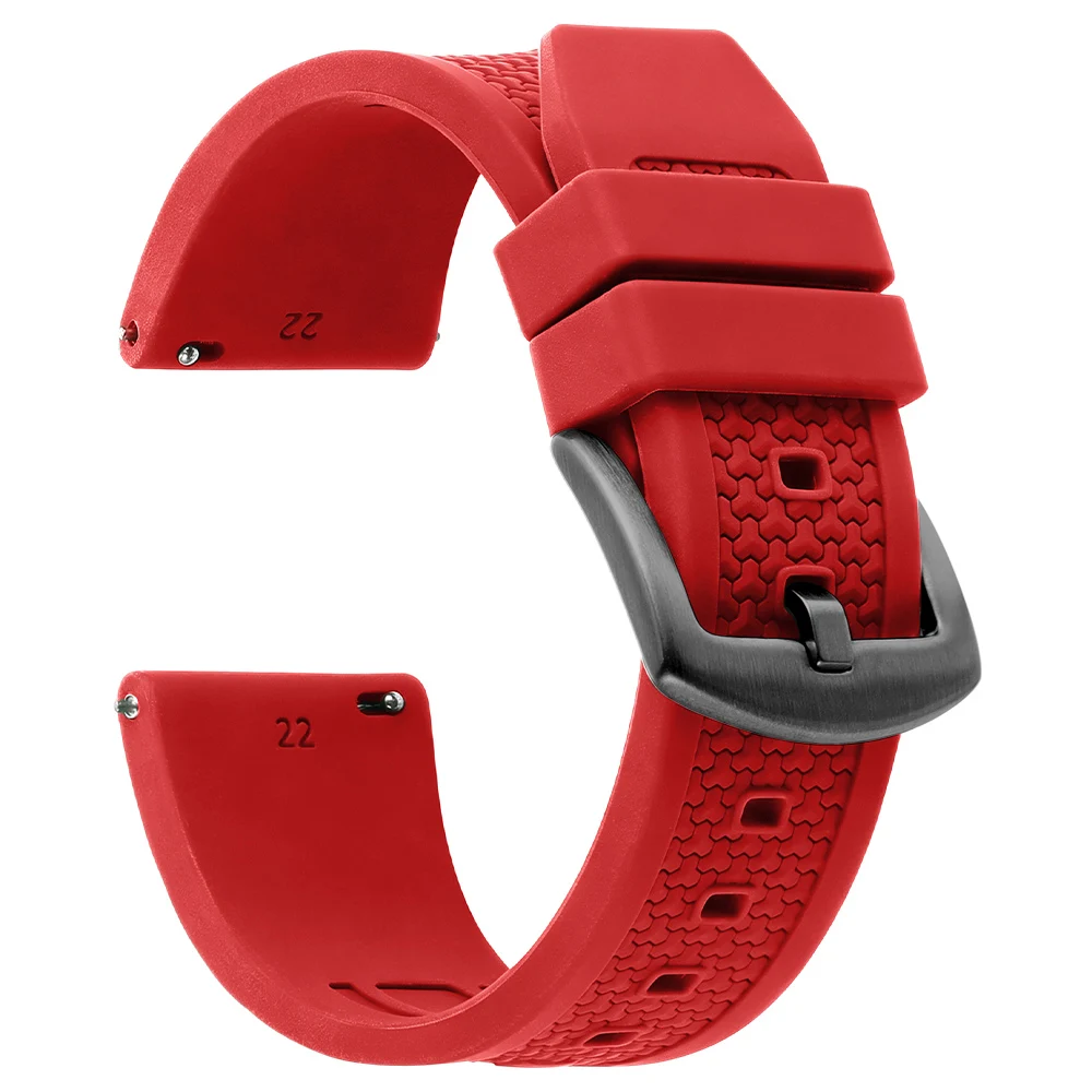 Enhanced Silicone Rubber Watch Strap - Sports & Business Wristband in Multiple Colors
