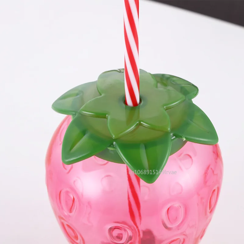 Plastic Strawberry Pineapple Drinking Cup with Straw Hawaii Party Decoration Luau Flamingo Summer Beach Pool Party Decoration