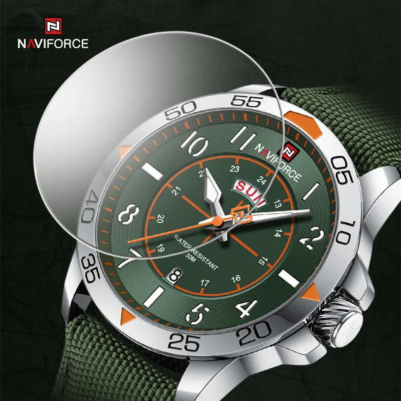 NAVIFORCE Top Brand Luxury Men Watches Business Casual Nylon Strap 3ATM Waterproof Luminous Quartz Wristwatch Relogio Masculino