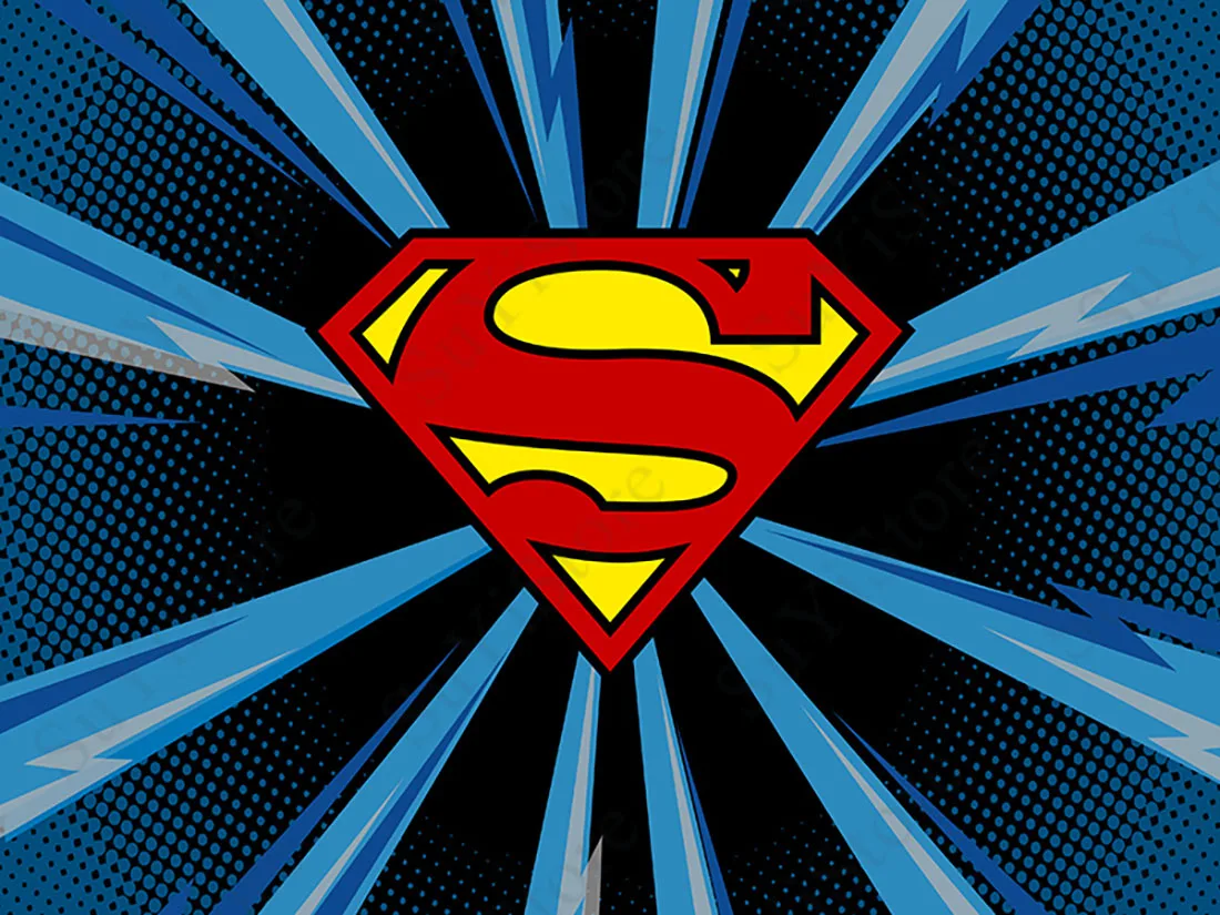Superhero SuperMan Round Photography Backdrop Boys Birthday Party  Decoration Circle Photo Background Cylinder Covers - AliExpress, image size:1100x825