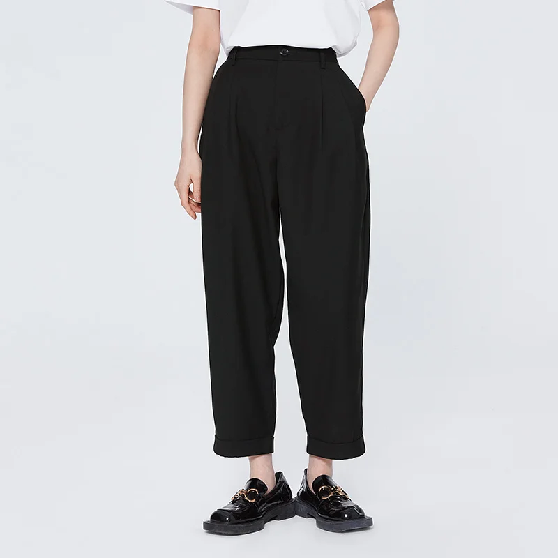 Semir Casual Pants Women Cuffed Tapered Pants Versatile Summer Basics Women'S Octuple Pants For Commuting