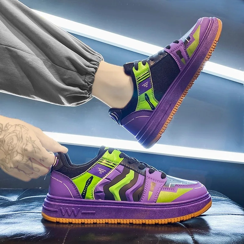 Scarpe Anime Da Uomo Eva 01 Cosplay Sneakers Viola Low Top Comode Scarpe Casual Traspiranti