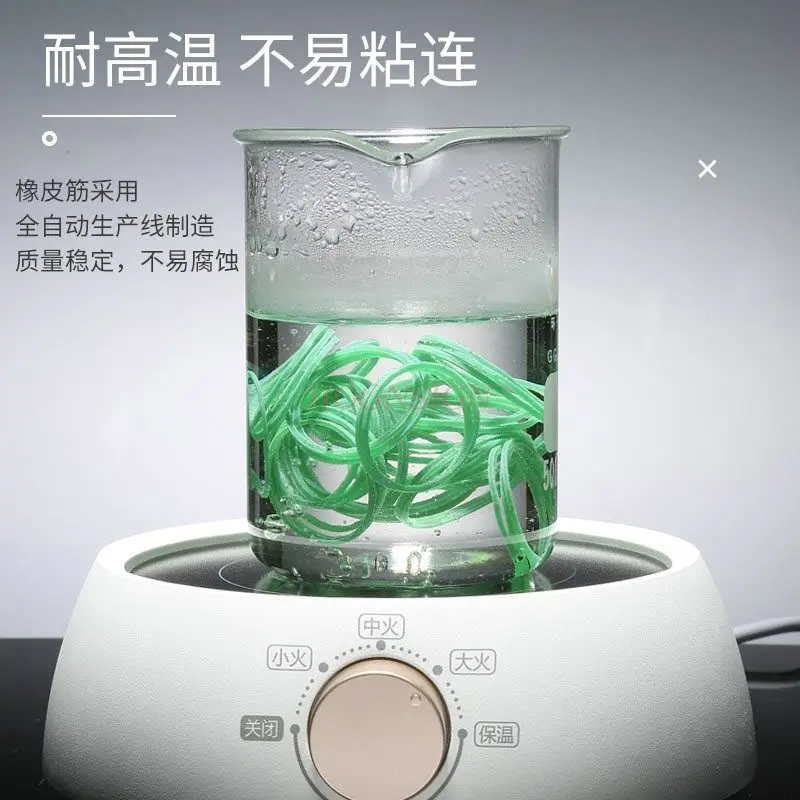 50g/배럴 고무줄, 고탄성, 내구성이 뛰어난 녹색 소가죽 밴드, 내열성 원형 고무링, 일회용 가죽