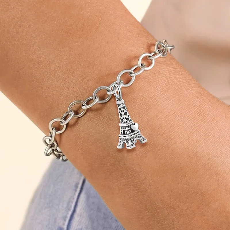 Verstellbare 925 Sterling Silber Vintage Anhänger Stern Mond Turm Charms Perlen Passend für Original Armband Armreif Halskette DIY Schmuck – Detail 29