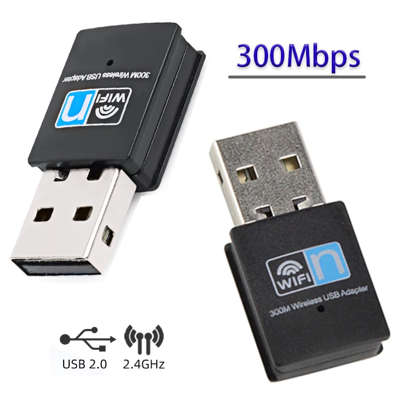

USB-адаптер сетевой беспроводной, 300 Мбит/с, 2,4 ГГц
