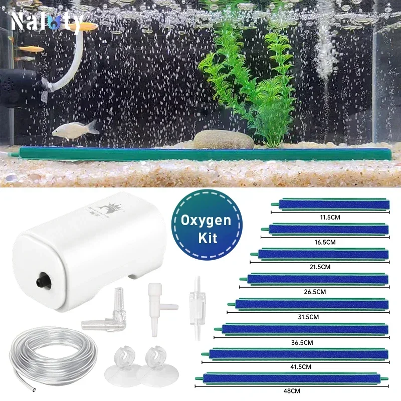 Aquarium Bubble Pump Strip Bubble Stone Silent Air Pump Fish Tank Oxygen Kit Accessories Oxygen Silent Air Stone