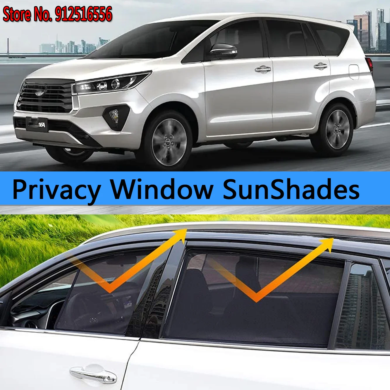 

Side Sun Shade Shading Protection Window SunShades Sunshield Accseeories For Toyota Kijang Innova 140 AN140 2015 -2023 2016 2019