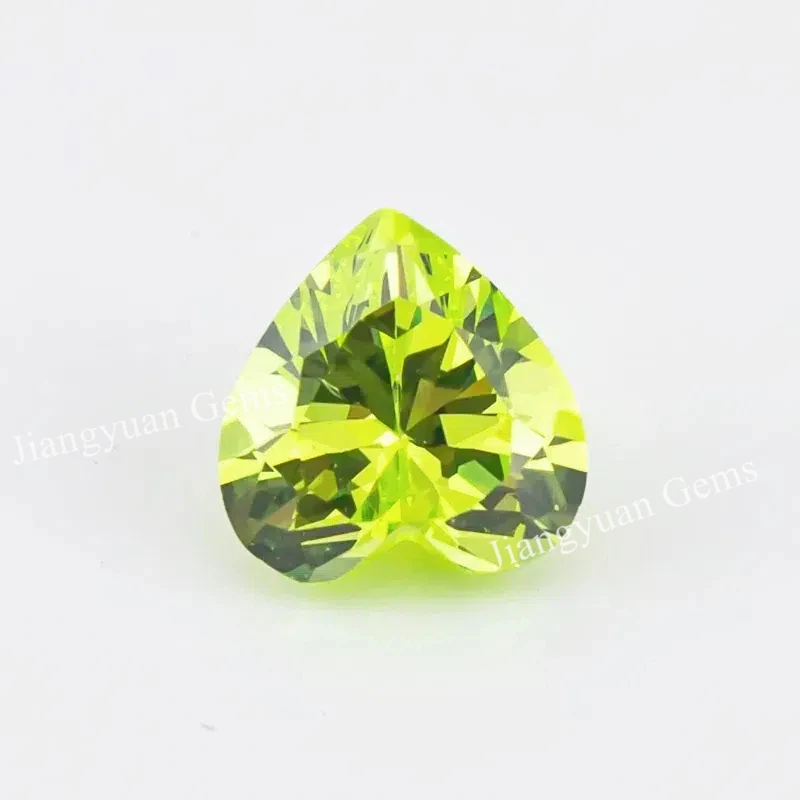 Größe 3x3mm~10x10mm Herzschliff Lose CZ Stein AAAAA Apfelgrüner Zirkonia Synthetische Edelsteine für Schmuck – Detail 3