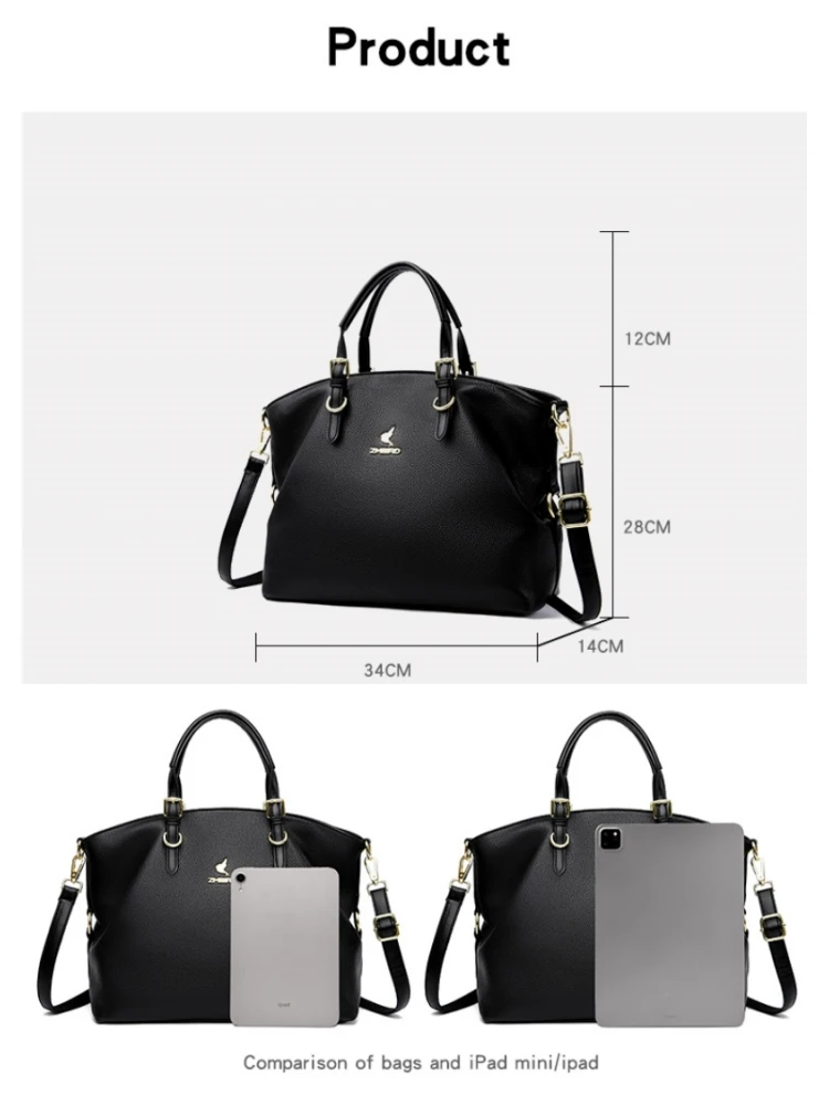 Borsa tote donna in pelle capiente con tracolla e borsetta a mano_voghion.com