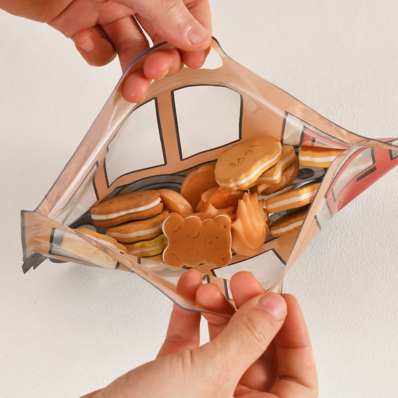 10Pcs Construction Truck Candy Gift Bag Police Car Excavator Cookie Snack Zipper Bags Kids Birthday Party Favors Decor Supplies