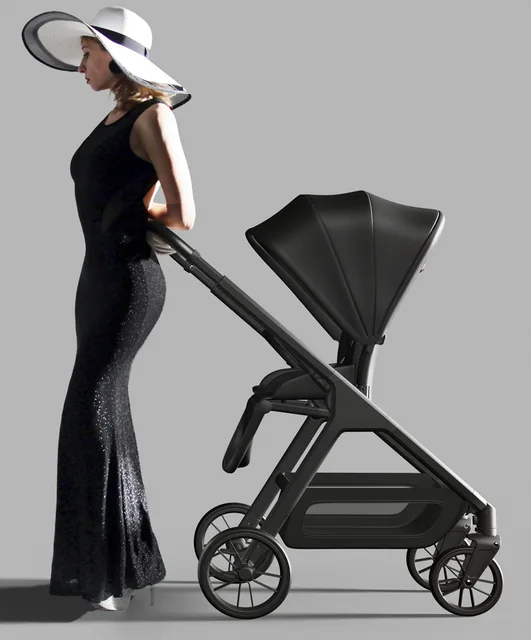Poussette bébé haute vue peut s'asseoir ou s'allonger, légère et pliable, poussette bidirectionnelle haute vue pour nouveau-né 1