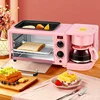 3-in-1 Breakfast Maker Home Mini Electric Oven Bread Maker,600ml Drip Coffee Machine,Non Stick Pan Fry Pan,Can Fry Grill Steak 3
