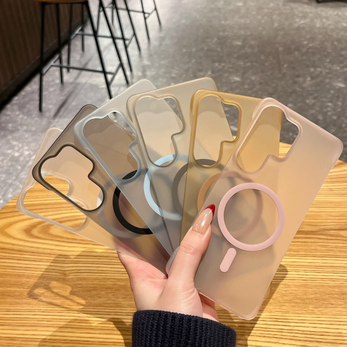 Slim Matte Clear Frameless Magnetic Phone Case with Hard PC Cover