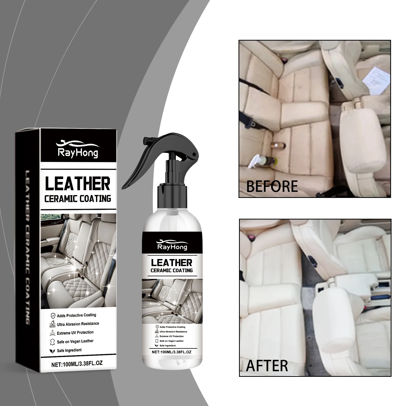 Car Leather Restorer Plastic Restorer Rubber Plastic Renovator Longlasting Coating Leather Restore Auto Polish Cleaning Care