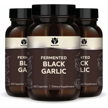 Natural black garlic 60 capsules, dietary supplement, supports immune health, non GMO