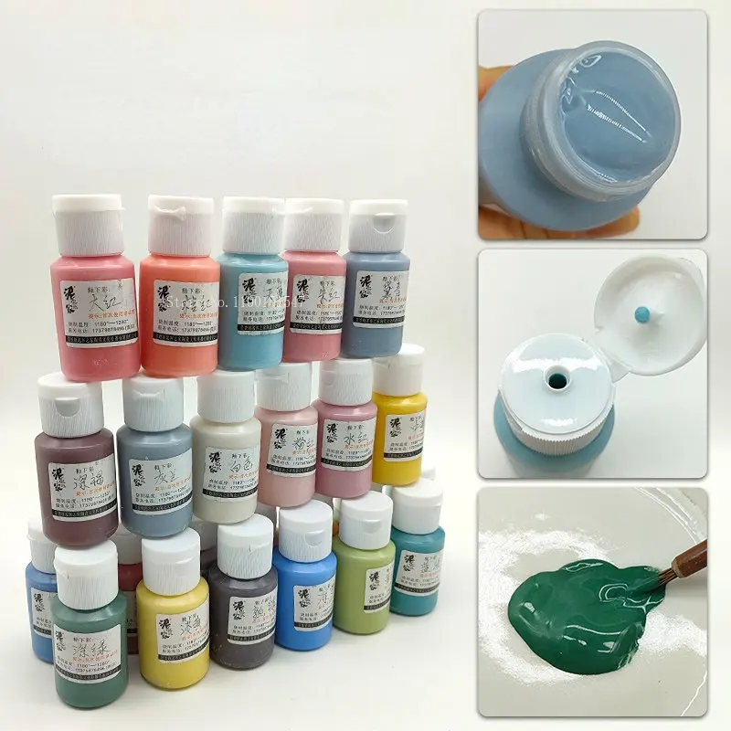 

100g Pottery Underglaze Color Concentrate 24 Colors DIY Washable Mud Blank Plain Color Painting Process Painting Pigment Set