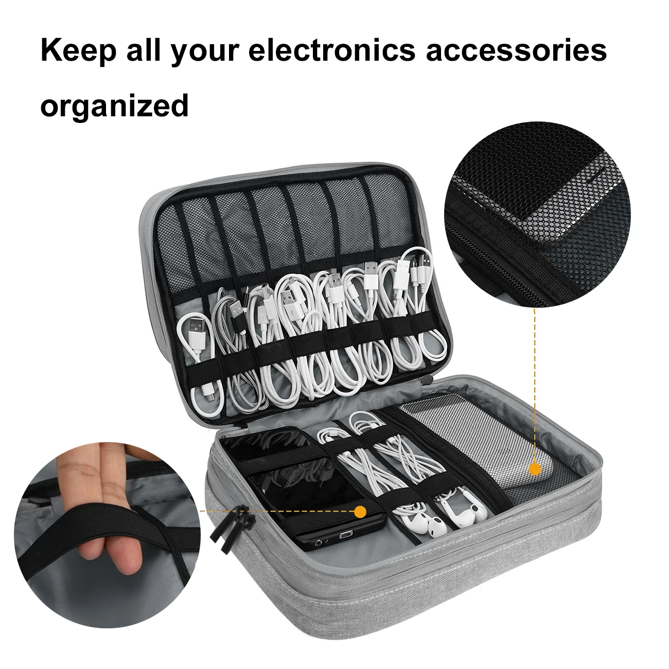 acessórios eletrônicos, caso portátil para discos rígidos, cabos, carga, kindle, ipad