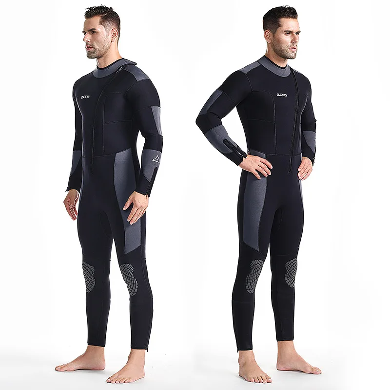 

5mm Neoprene Wetsuit Front Zipper Men Long-sleeved Diving Suit Scuba Underwater Fishing Spearfishing Kitesurf Swimwear Wet