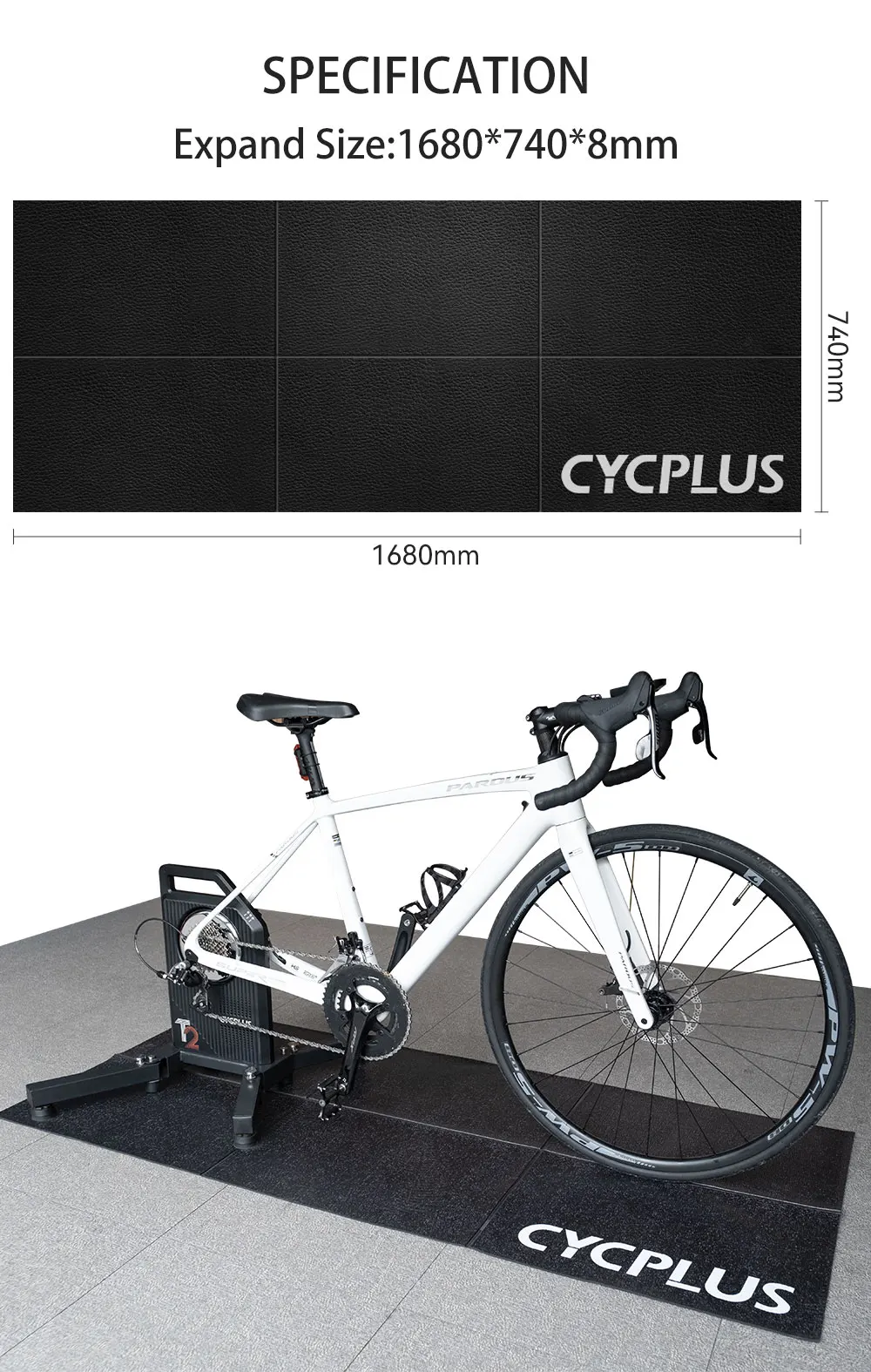 CYCPLUS Indoor Cycling Exercise Floormat for Bike Trainer Bicycle Training Yoga Rubber Mat