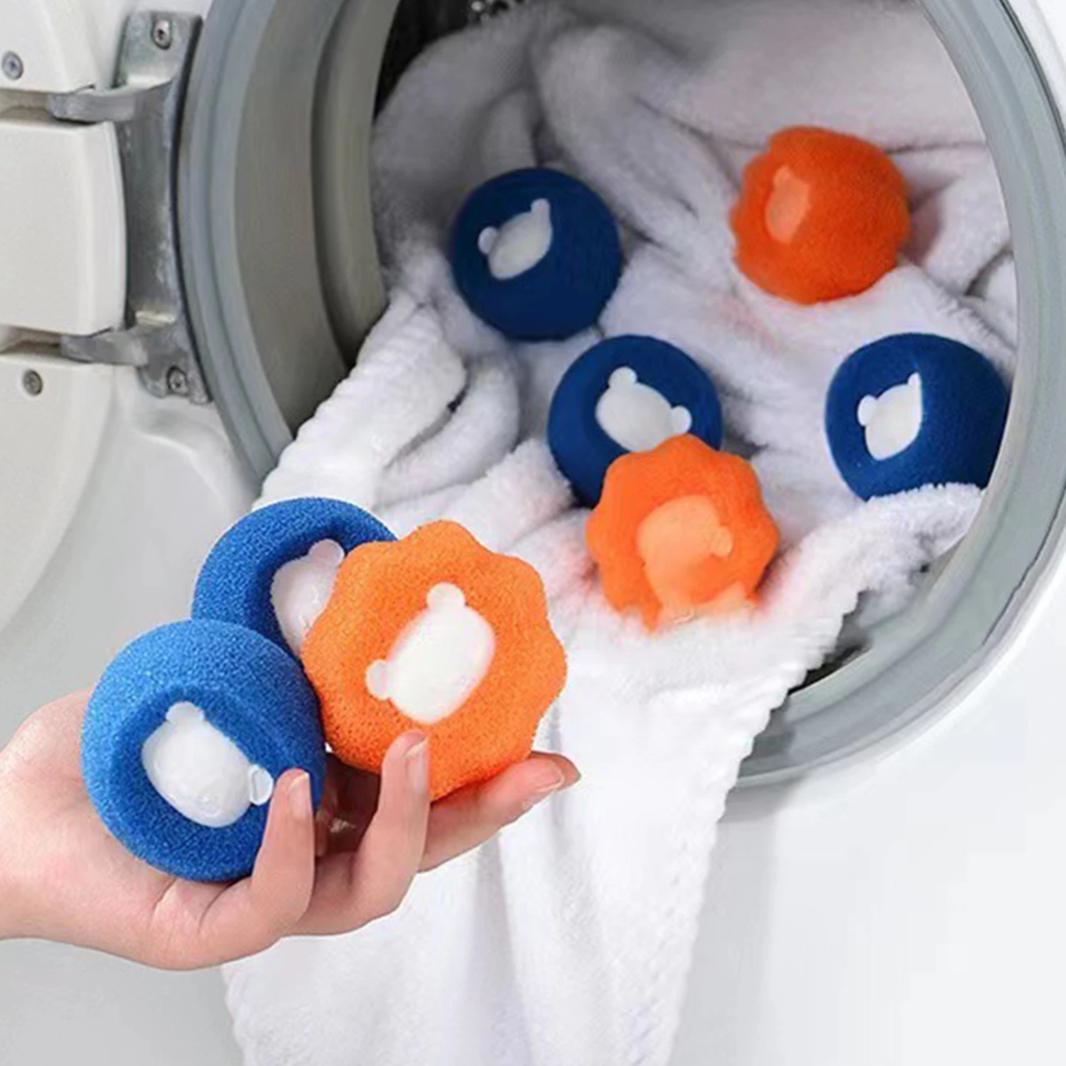 Washing Machine Sponge Cleaning Ball Lint Removal Laundry Anti-tangling Sponge Washing Ball Stain Removal Laundry