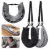 Stuffable Travel Pillow for Extra Luggage Velvet Travel Neck Pillow with Adjustable Neck Multifunctional Sleeping Rest Cushion 1