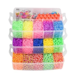 Vibrant Luminous DIY Rainbow Rubber Bands Set for Children's Crafting and Bracelet Loom (Luminous rubber band)