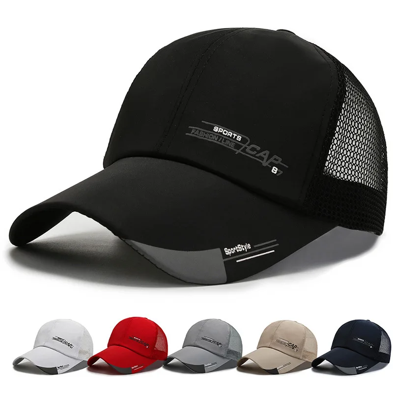 

Long Brim Baseball Cap for Men Women Half Hollow Out Breathable Sunshade Visors Outdoor Sports Fishing Golf Caps Hip Hop Sun Hat