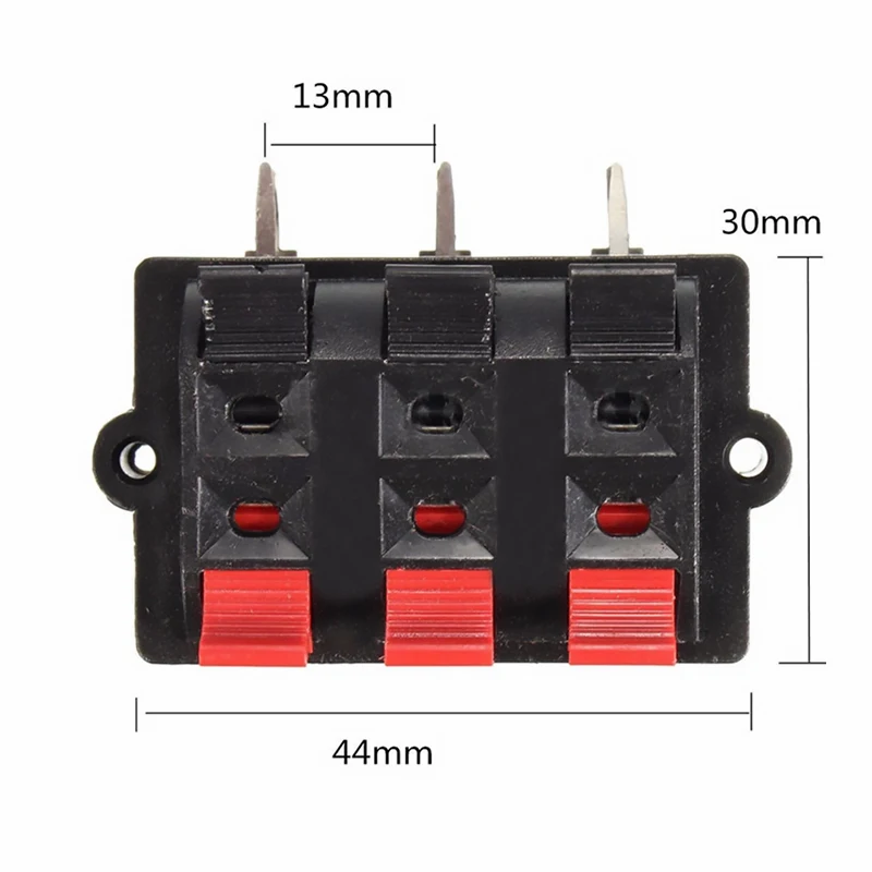 Youmile 10 pcs 2 Voies Stéréo Haut-Parleur Plaque Borne Connecteurs Type 2 Broches Haut-Parleur Boîte Bornier Bloc Pinces À Ressort Pince de Jointure Pince de Test avec Ligne de Clip Rouge et