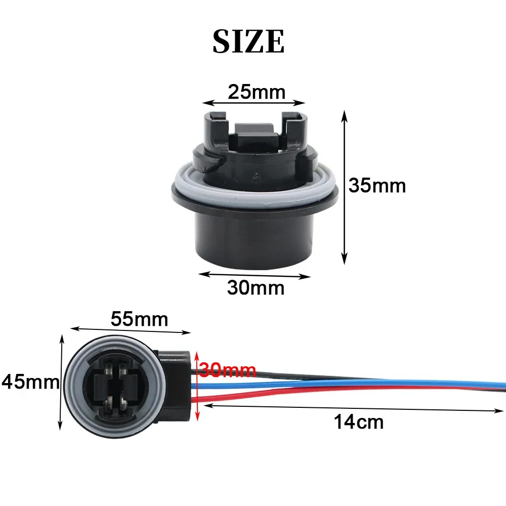 2PCS T25 3156 P27W 3157 P27/7W Female Socket Car Lamp Lights Adapter Extension Connector Plug Bulb Holder LED Socket Adaptor led lamp bulb base light holder lamp holder light bulb socket socket connector plug adapter