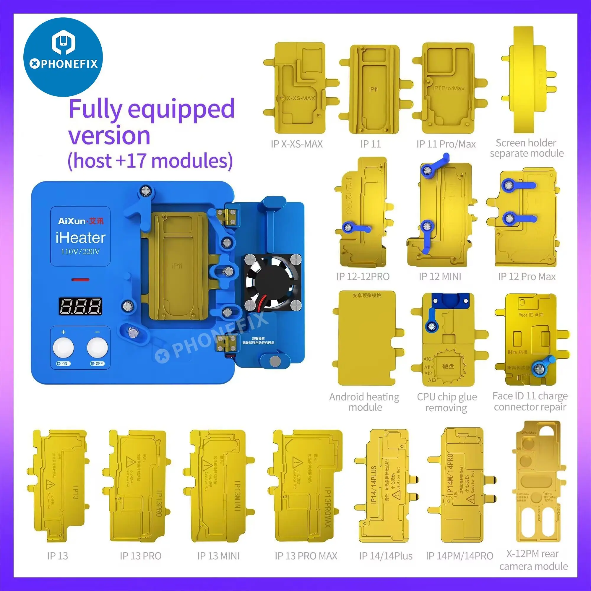 JC iHeater Face ID Pre-heating Station Heating Plate for iPhone X-11/12/13Pro Max Motherboard Preheating Separating Desoldering