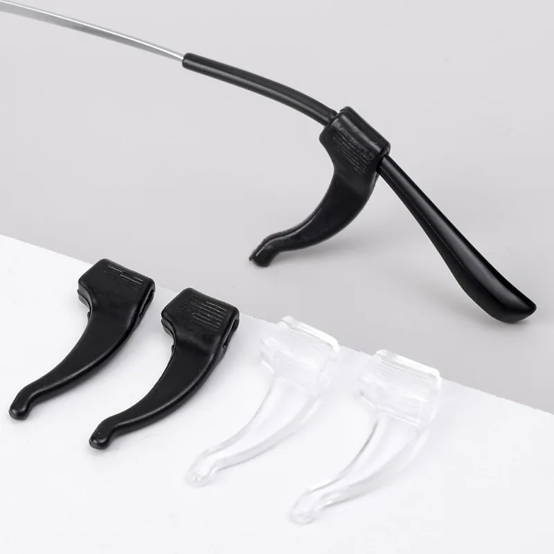 40 Pcs Anti Fall Eyewear Grips Adjustable Silicone Ear Hook Brackets Fastener Transparent Black Eyewear Accessories Anti-slip