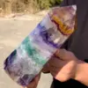 Natural Large Colored Fluorite Crystal Point Natural Crystal Wand Healing 1