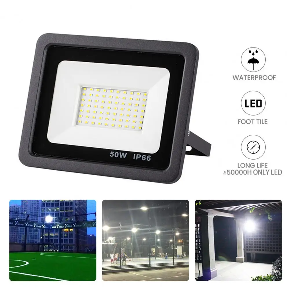 LED Floodlight IP66 Waterproof Super Bright Energy-saving Good Heat Dissipation with Bracket Garden Floodlight Outdoor Lighting