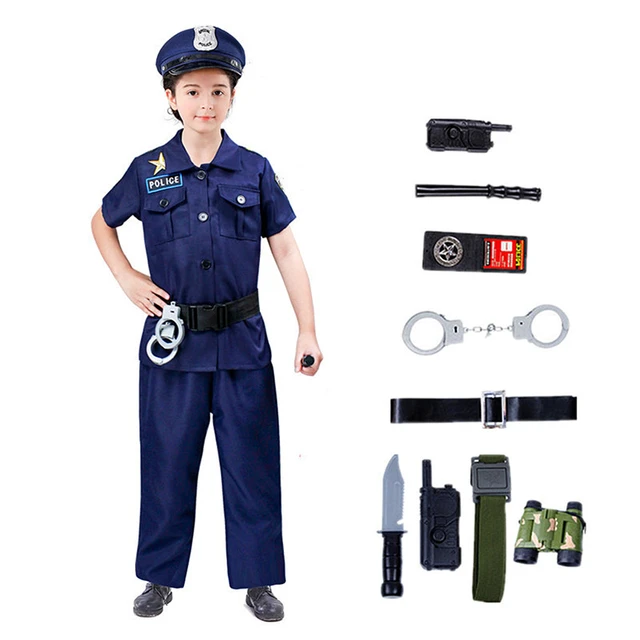 Costume de policier américain pour enfants, déguisement de policier pour  garçons, ensemble uniforme de flic avec accessoires - AliExpress