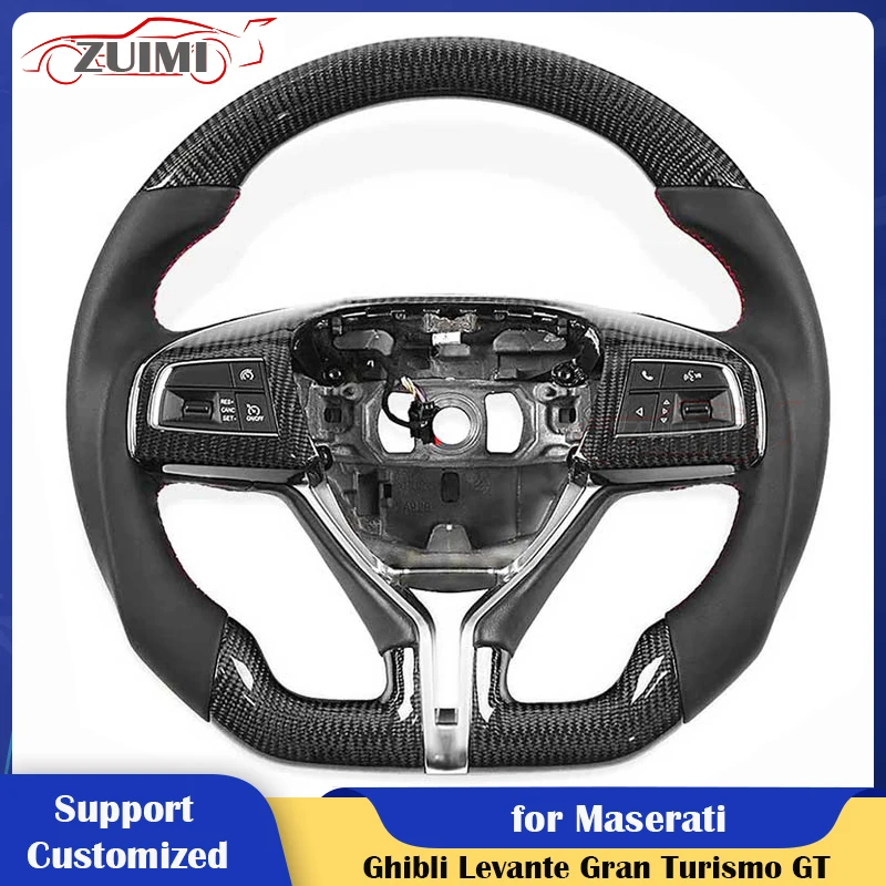 

High Performance Carbon Fiber Car Steering Wheel Cover for Maserati Ghibli Levante Gran Turismo GT Modification Parts