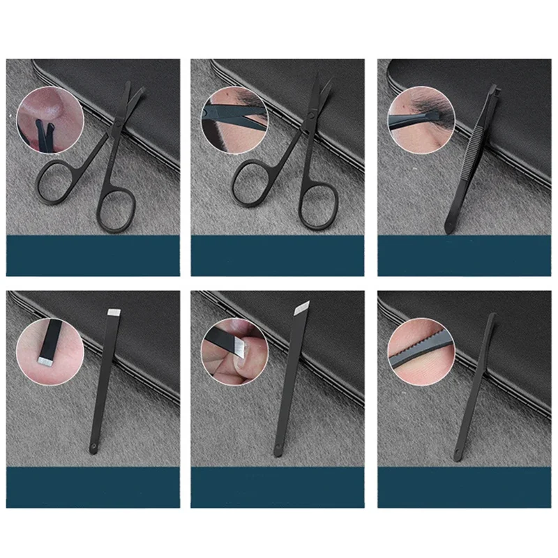 Manicure Cutters Nail Clipper Set Stainless Steel Ear Spoon Scissors