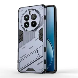 Durable Shockproof Armor Phone Case with Stand Holder - TPU Protective Cover for Realme 12 5G (Gray)