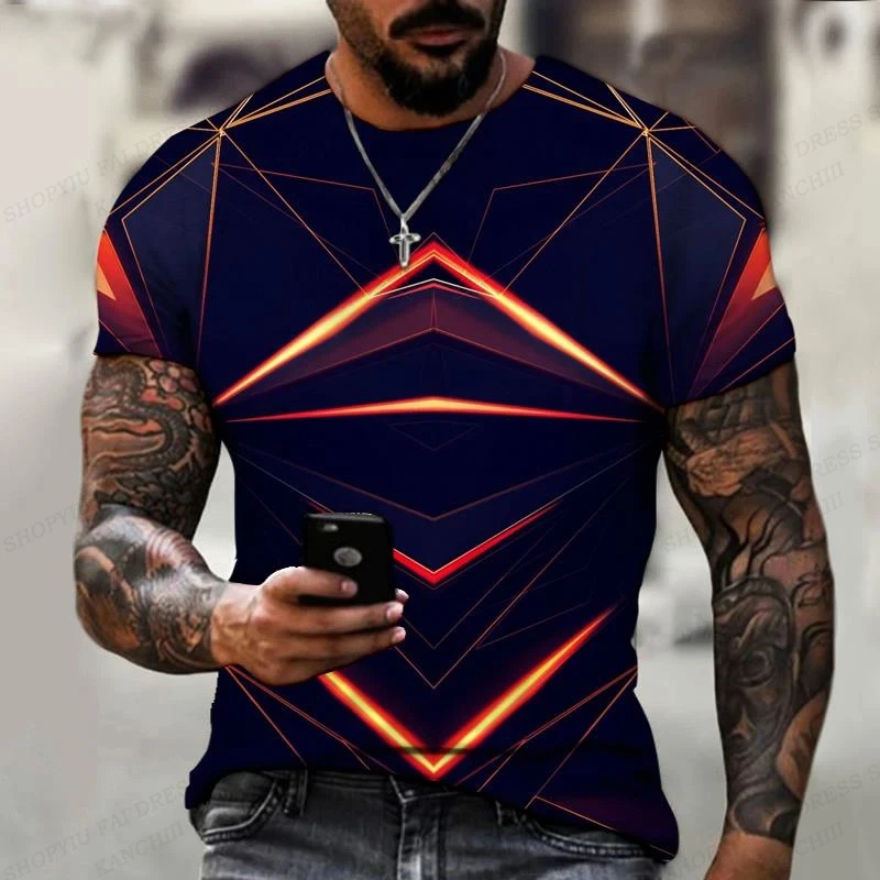 Diamond 3D Printed T-shirt Men Fashion Short Sleeve Tshirt Outdoors Round Neck Tshirt Oversized Tops Tees Stereoscopic Clothing_voghion.com