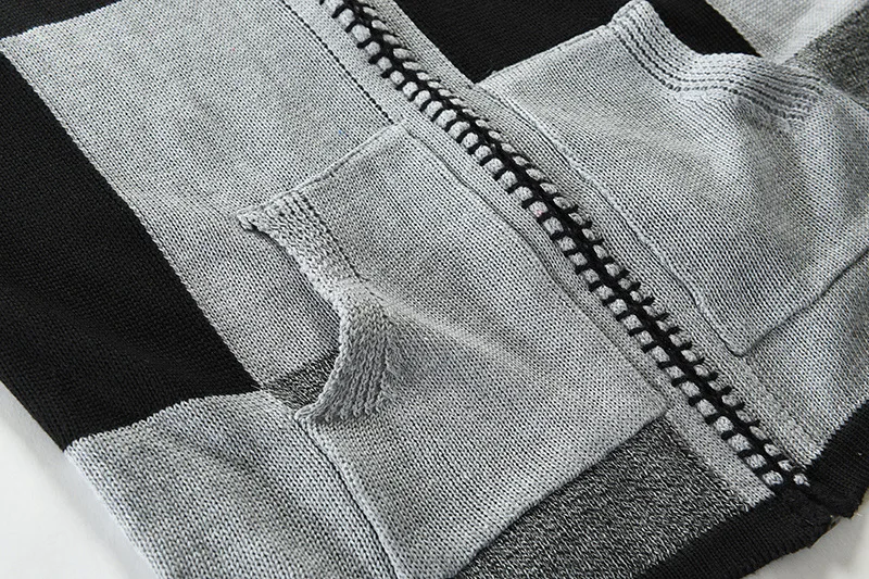 Autumn and Winter 2022 New Men's Long Sleeved Hooded Round Neck Cardigan Sweater Coat Hooded Knitting Sweater