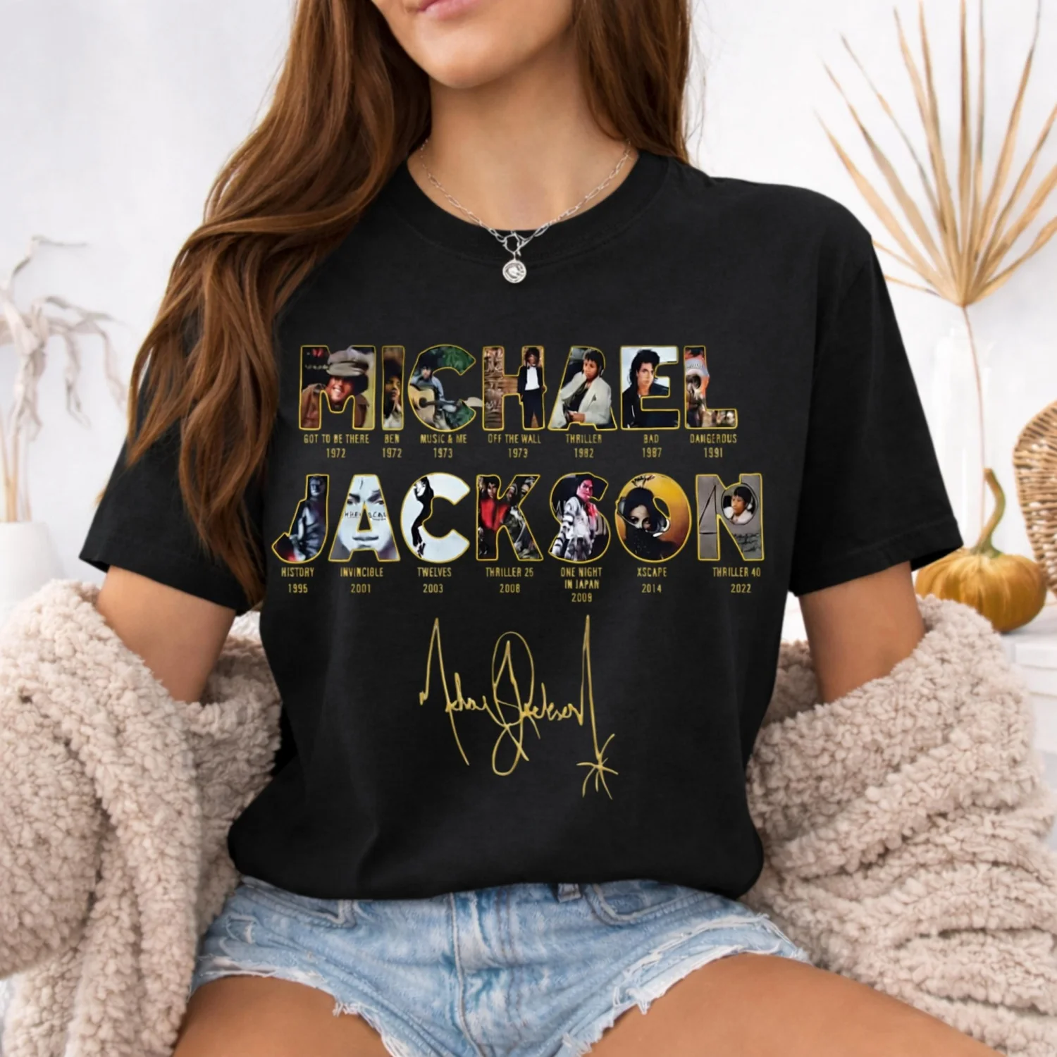 2026 Michael Jackson 90er Retro Grafik-T-Shirt, Kinder/Unisex Baumwoll-Streetwear-Oberteil, Geschenk für Musikliebhaber