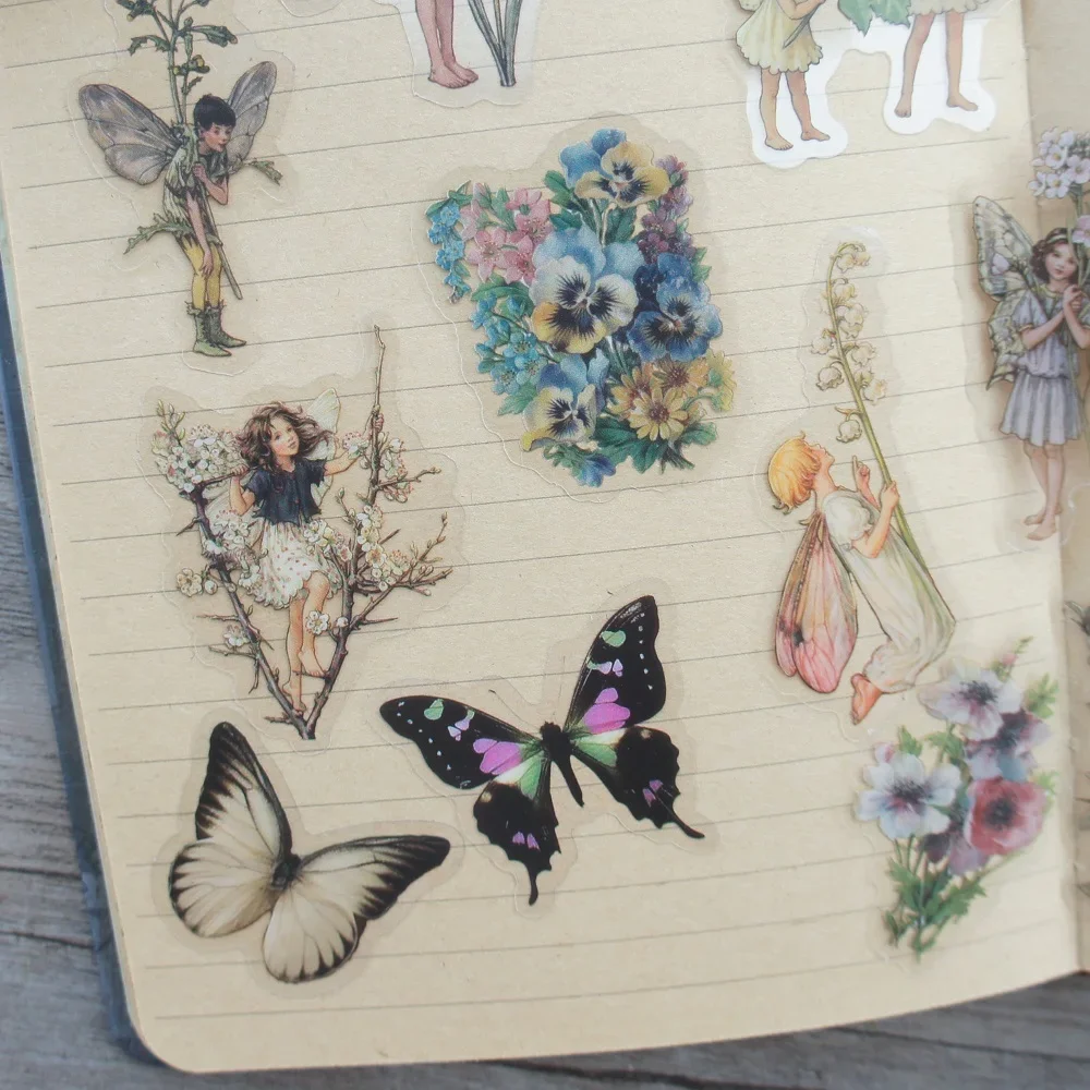 Diy Scrapbooking Accessories 44pcs Fairy Tales Forest Spirit Elf Story Style Sticker Scrapbooking DIY Gift Packing Label Decoration Tag