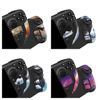 PlayVital Professional Anti-Skid Soft Handle Grips Sticker for Steam Deck LCD & OLED, Anti-Sweat Textured Trackpads Skin Cover 1