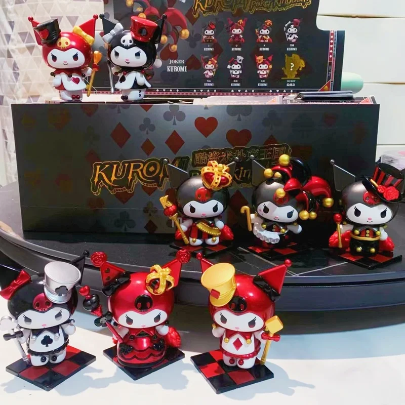 

Genuine Sanrio Blind Box Kuromi Poker Kingdom Ornaments Decorative Mystery Surprise Cute Cartoon Doll Toys Gifts