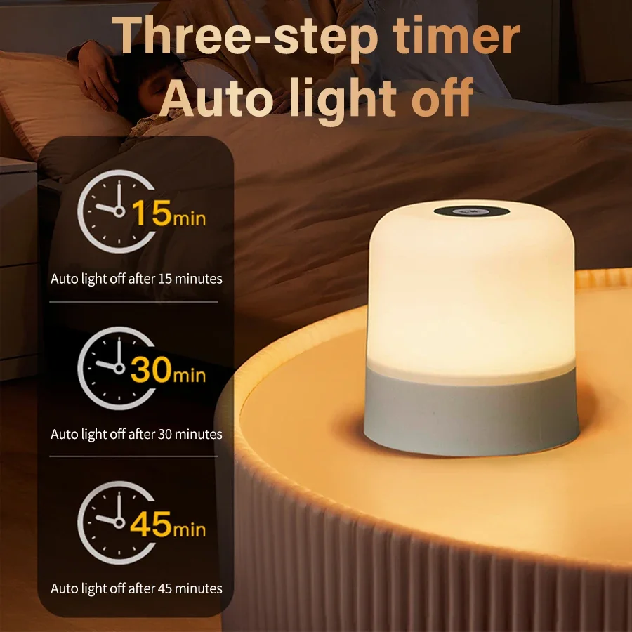LED Table Lamp 13 Color Touch & Remote Control Dimmable Rechargeable Bedside Night Lamp for Room Decor