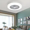 Smart Ceiling Fan Fans With Lights Remote Control Bedroom Decor Ventilator Lamp 52cm Air Invisible Blades Retractable Silent 1