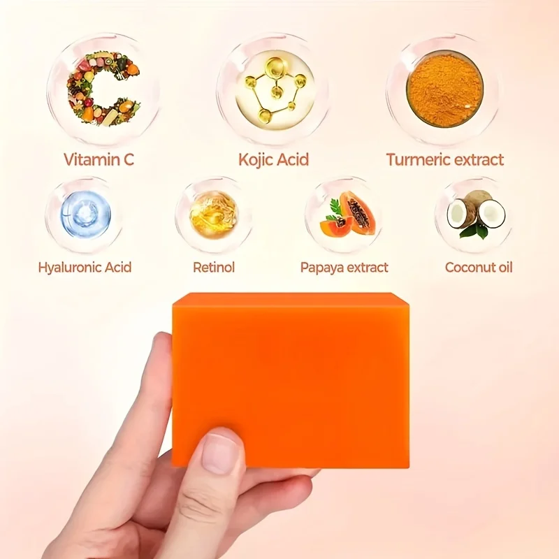 Kojic Acid Soap 1/6Pieces Face Body Bath Soap Safe Natural for Men Women Glowing Hydrated Blackheads Removal Makeup