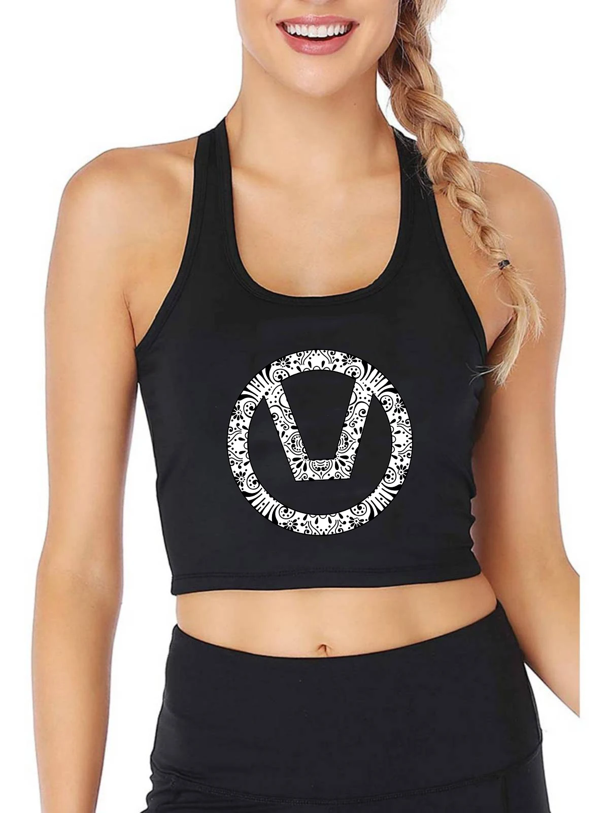 

Swinger Symbol And Sign Design Sexy Slim Crop Top Women's Humorous Flirtation Tank Tops Hotwife Customizable Camisole