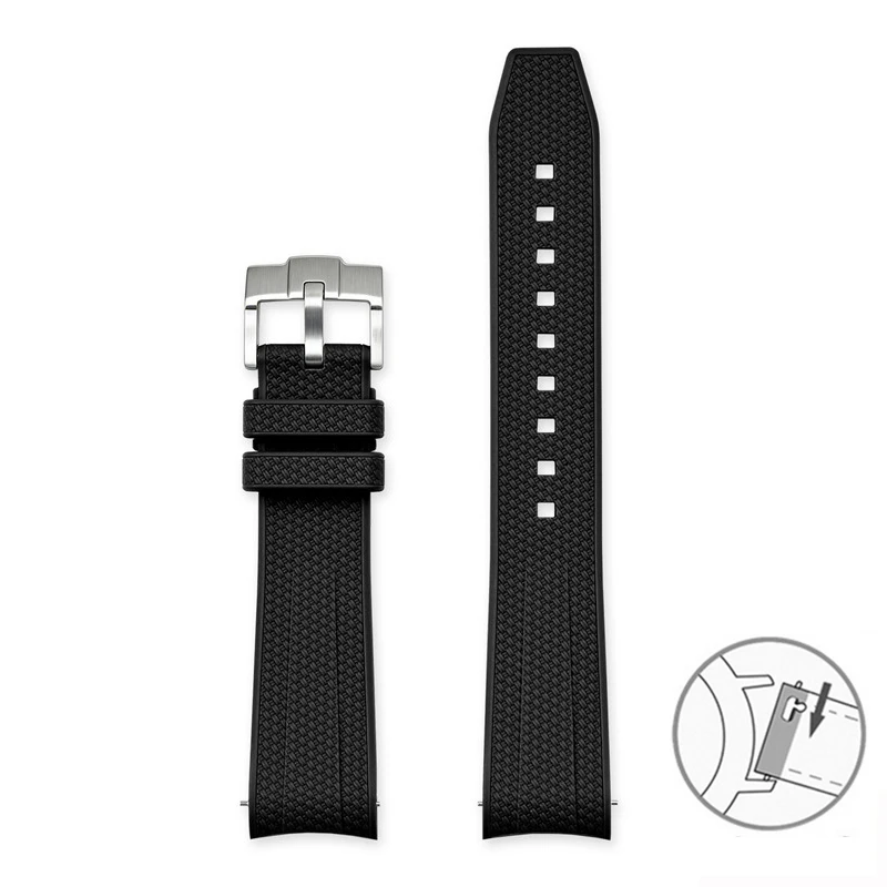 Sport Waterproof Liquid Silicone Watch Strap, Quick Release 20mm Band