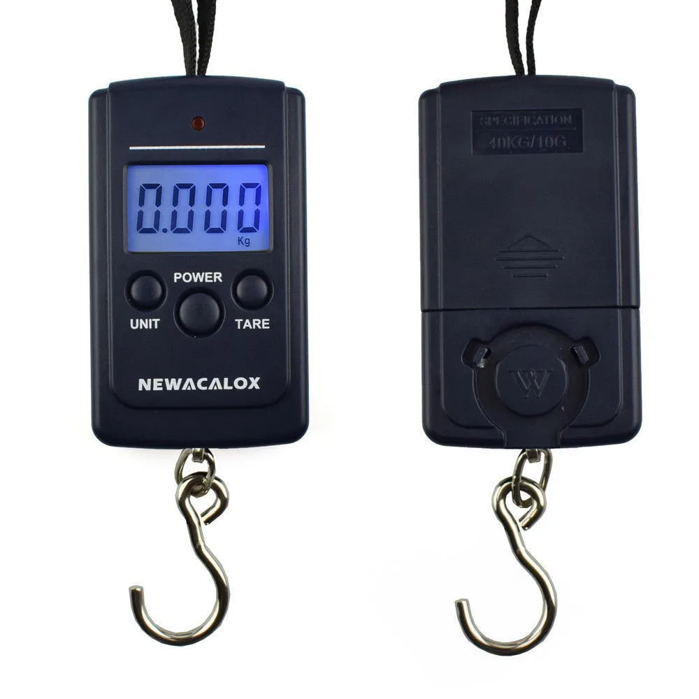 40kg x 10g Mini Digital Scale for Fishing Luggage Travel Weighting Steelyard Hanging Electronic Hook Scale, Kitchen Weight Tool
